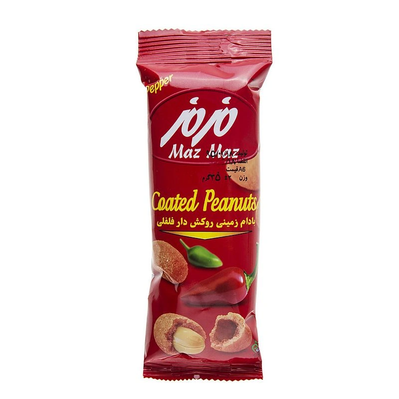بادام زمینی روکش دار فلفلی 35 گرم مزمز
