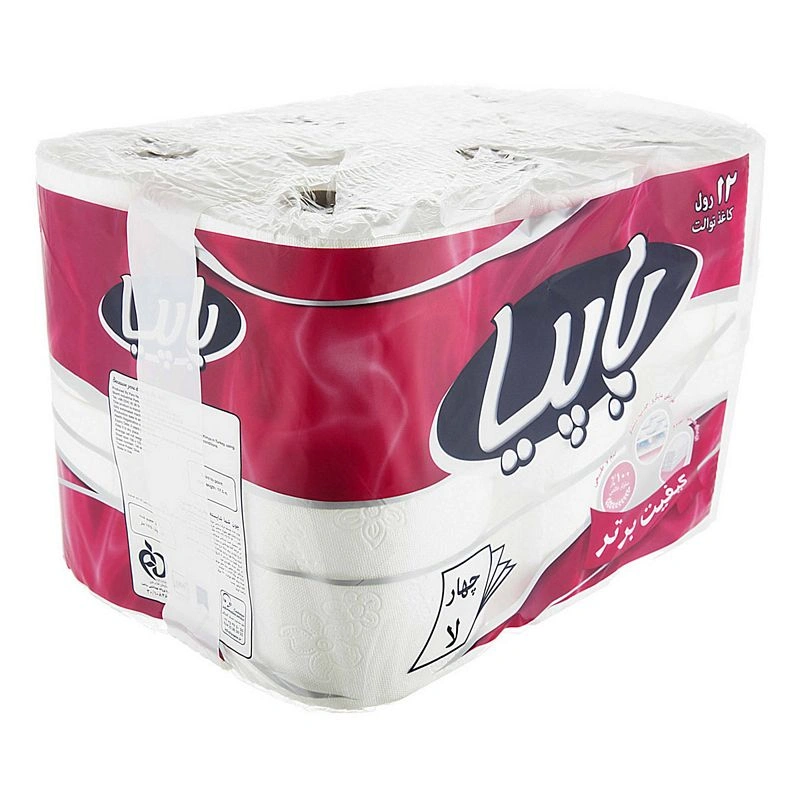 کاغذ توالت 12رول 4لایه مدل بی ساید پاپیا