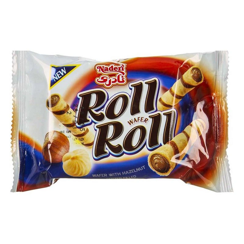 ویفر رولی با مغزی فندق