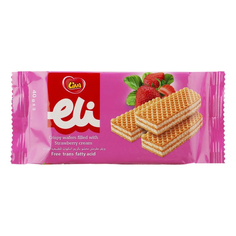 ویفر توت فرنگی 40گرم لینا