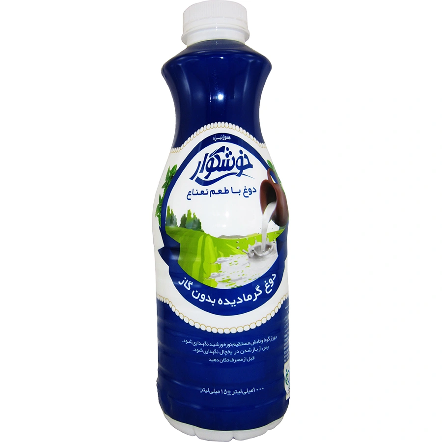 دوغ باطعم نعنا بدون گاز 1لیتری خوشگوار