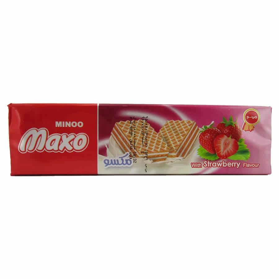 ویفر با طعم توت فرنگی مینو