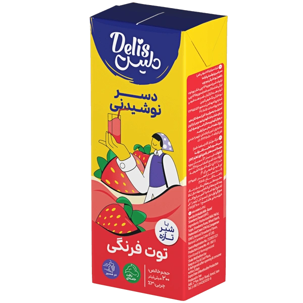 دسر نوشیدنی توت فرنگی 200میل دلیس