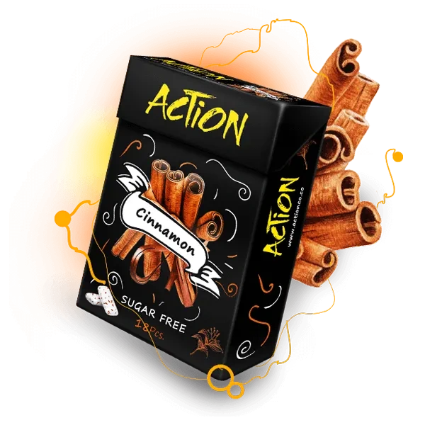 آدامس بدون شکر دارچینی 18تایی مدل فلیپ تاپ اکشن