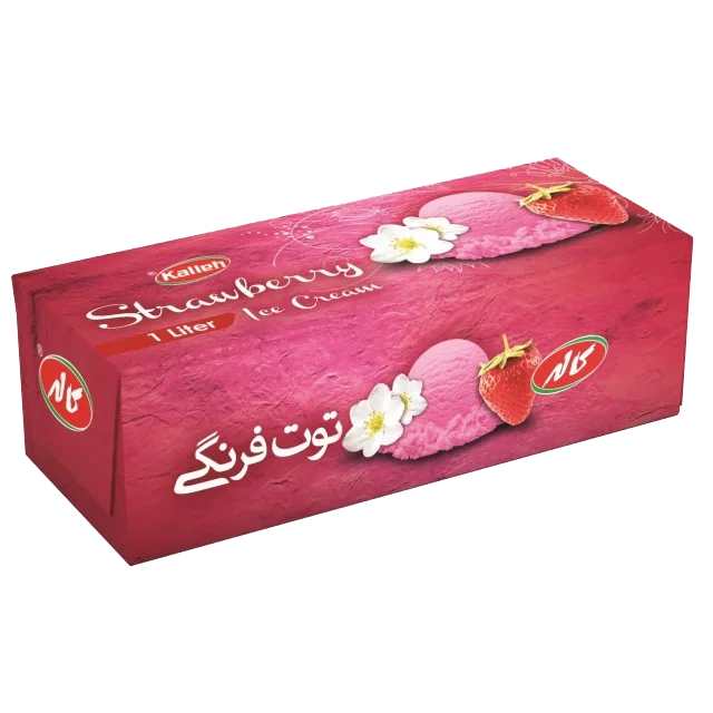 بستنی یک لیتری توت فرنگی کاله