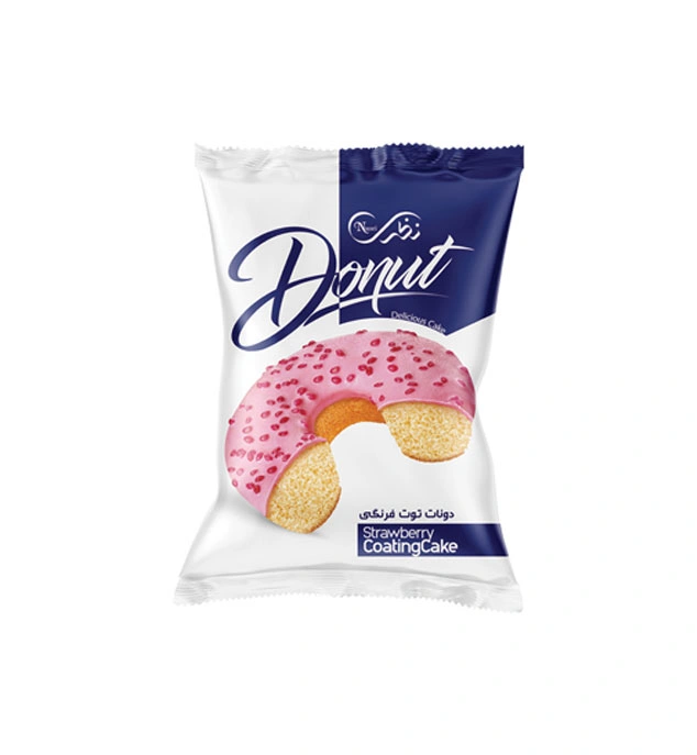 دونات با روکش توت فرنگی53گ نظری