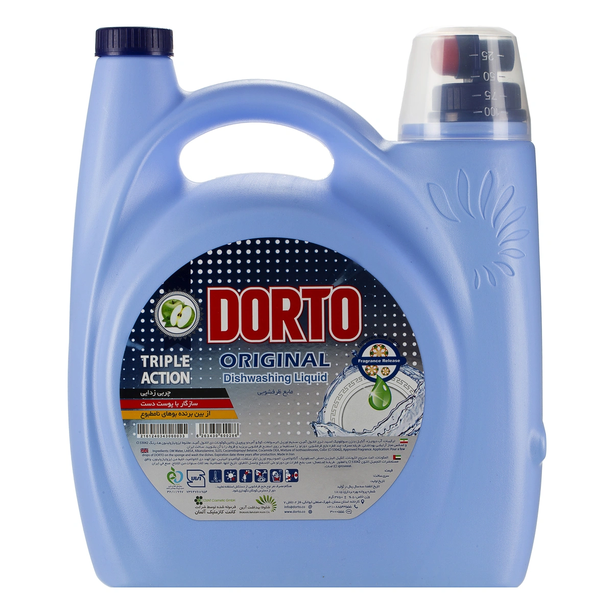 مایع ظرفشویی 3750گ رایحه سیب دورتو