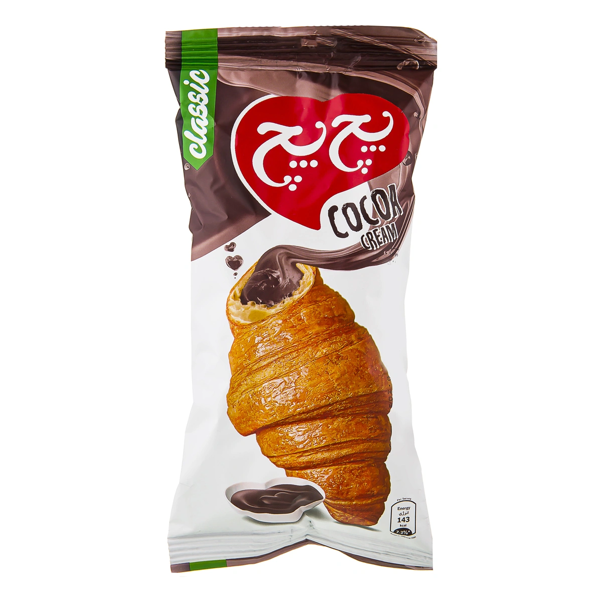 شیرینی کروسان با مغزی کرم کاکائو پچ پچ