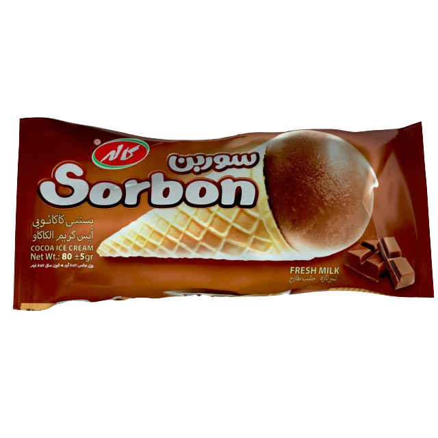 بستنی قیفی کاکائویی سوربن کاله