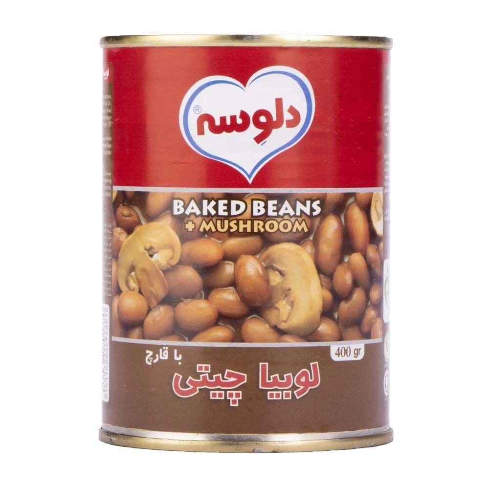 کنسرو لوبیاچیتی با قارچ 380گ دلوسه