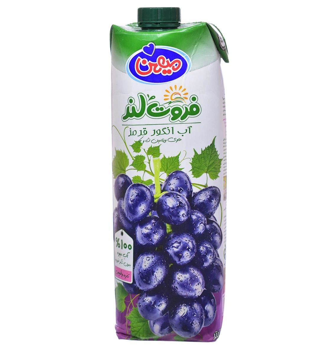 آبمیوه انگور قرمز یک لیتری فروت لند میهن