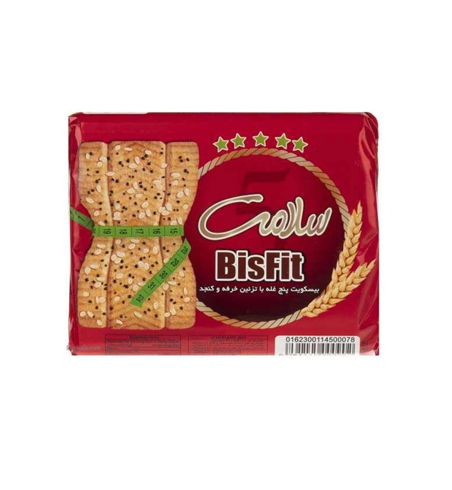 بیسکویت پنج غله با تزئین خرفه و کنجد سلامت