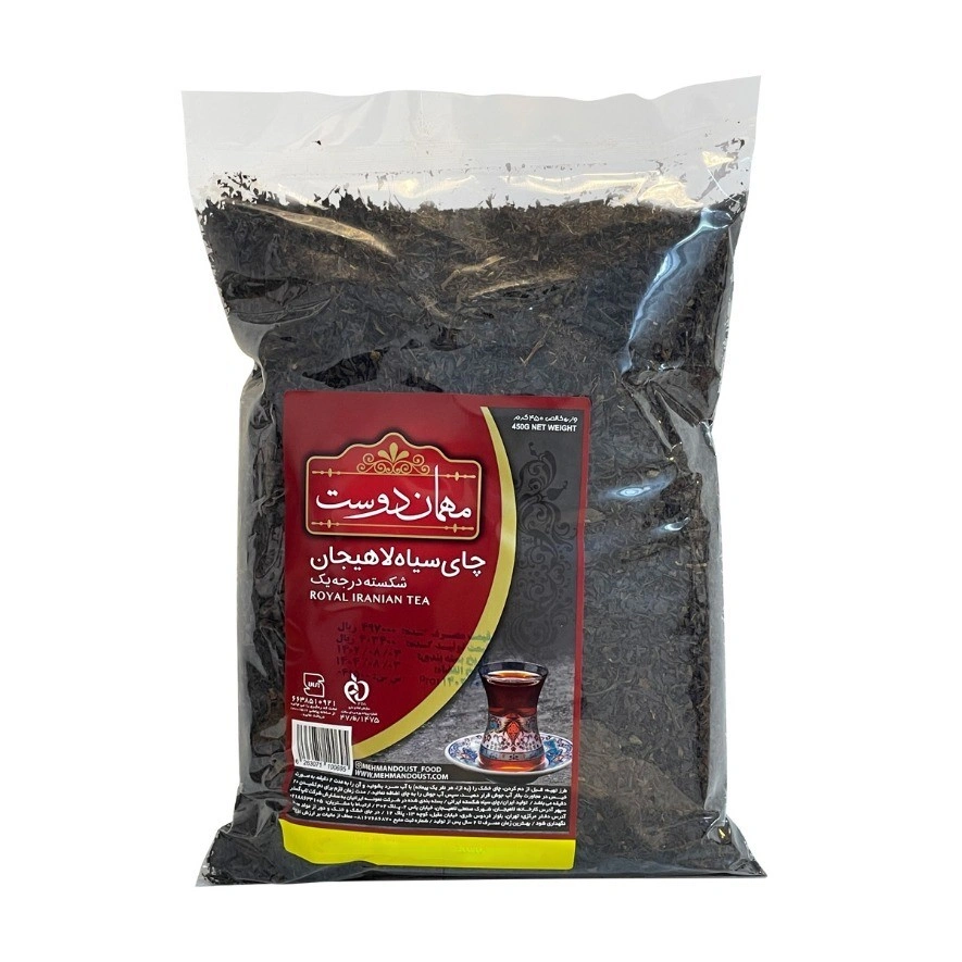 چای سیاه لاهیجان500گرم سلفونی مهمان دوست