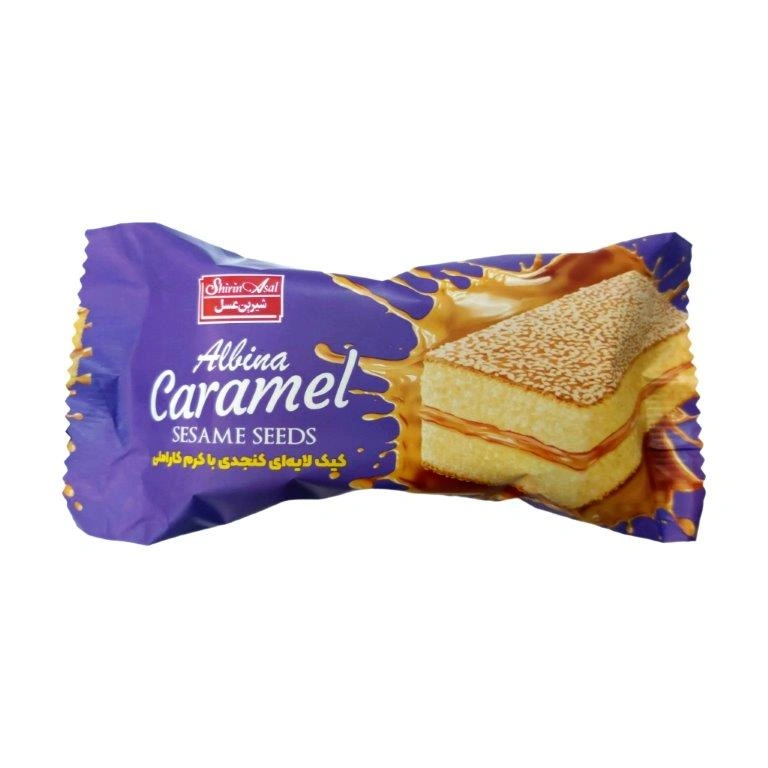 کیک لایه ای کنجدی با کرم کارامل شیرین عسل