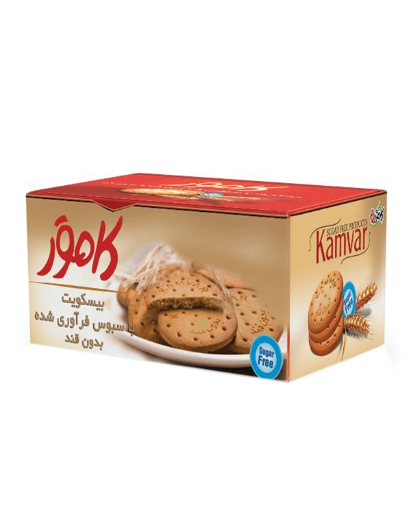 بیسکویت پذیرایی سبوسدار بدون شکر کامور