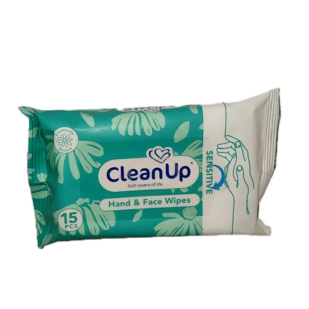 دستمال مرطوب دست وصورت کلین آپ 15عددی