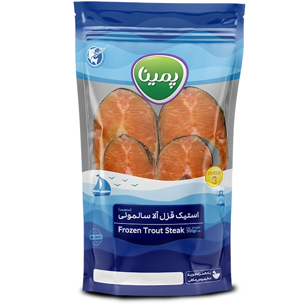 استیک قزل آلا صورتی 500گرم پمینا کاله