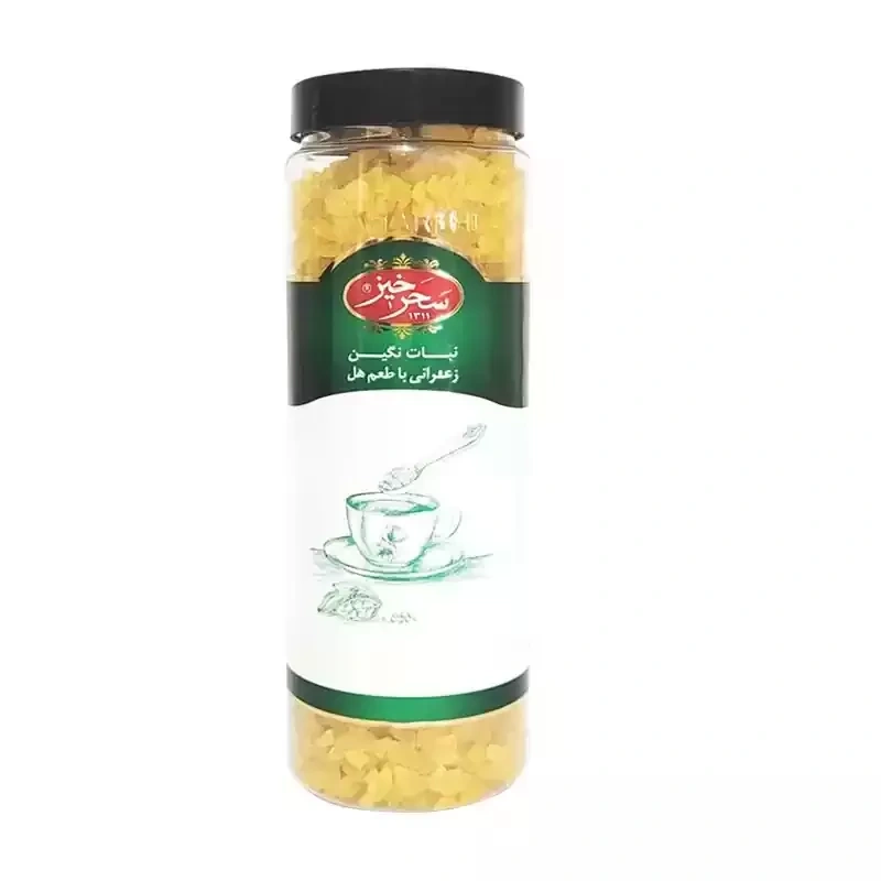 نبات نگین زعفرانی باطعم هل500گ سحرخیز