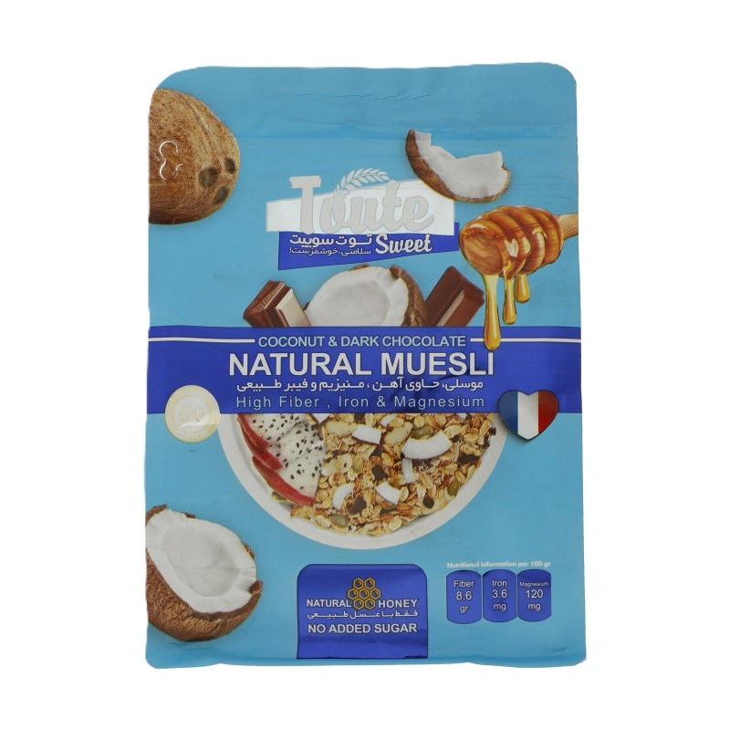 غلات صبحانه با نارگیل و شکلات تلخ موسلی توت سوییت