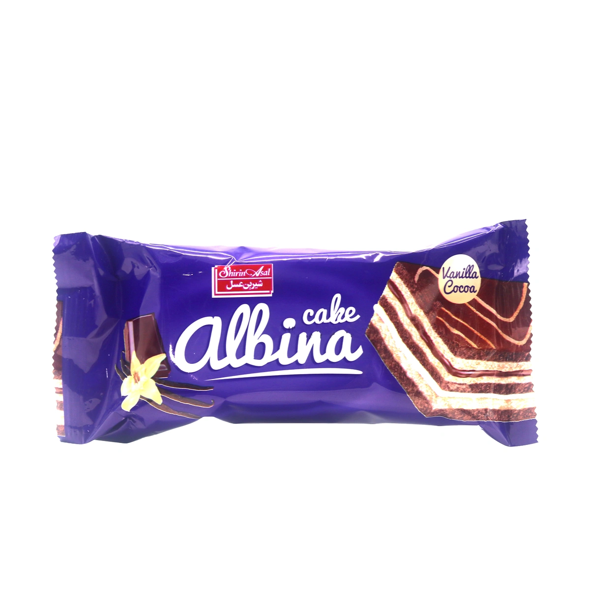 کیک سه لایه کرم کاکائو و وانیل آلبینا شیرین عسل