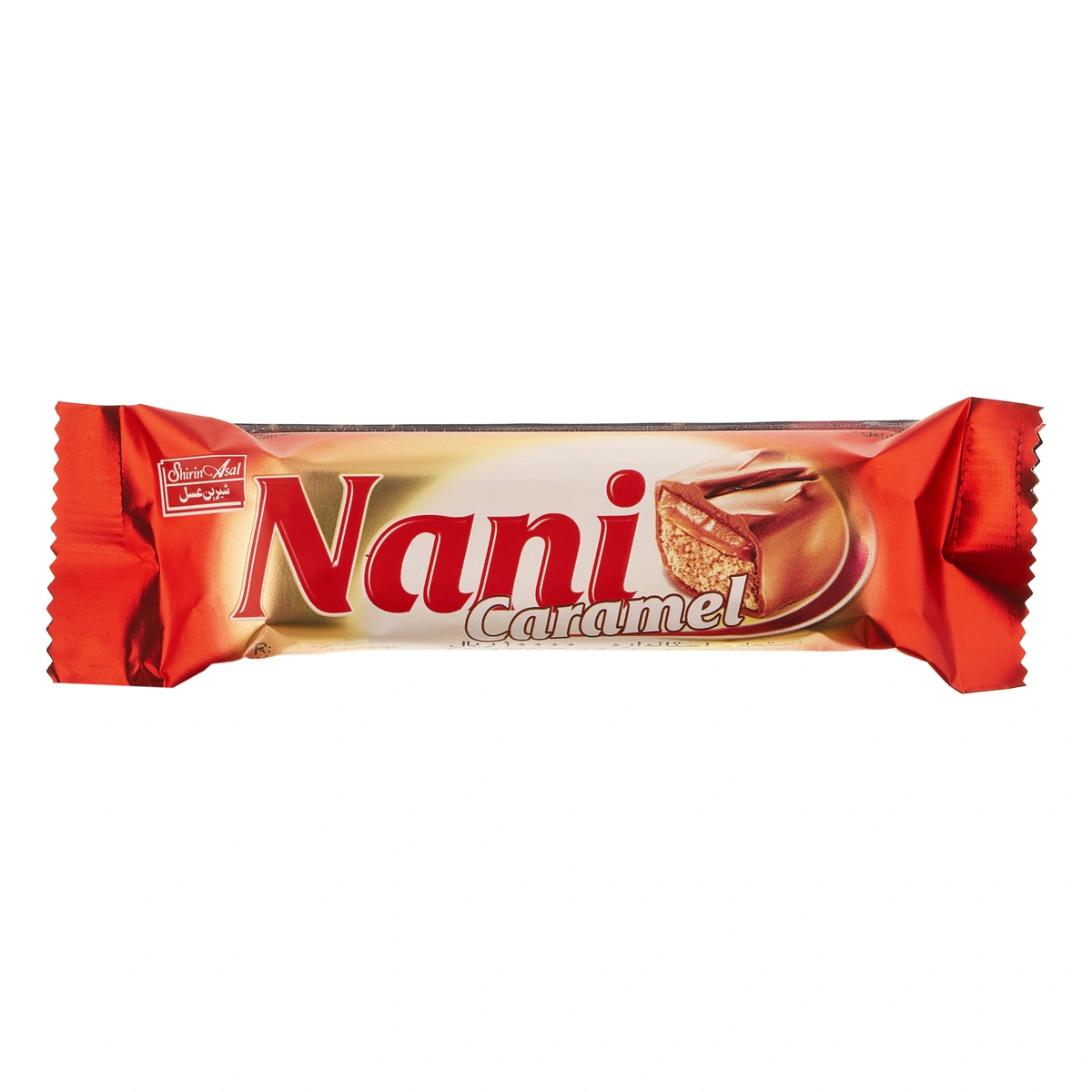 نوقا و کارامل روکش شکلات 40گرم نانی