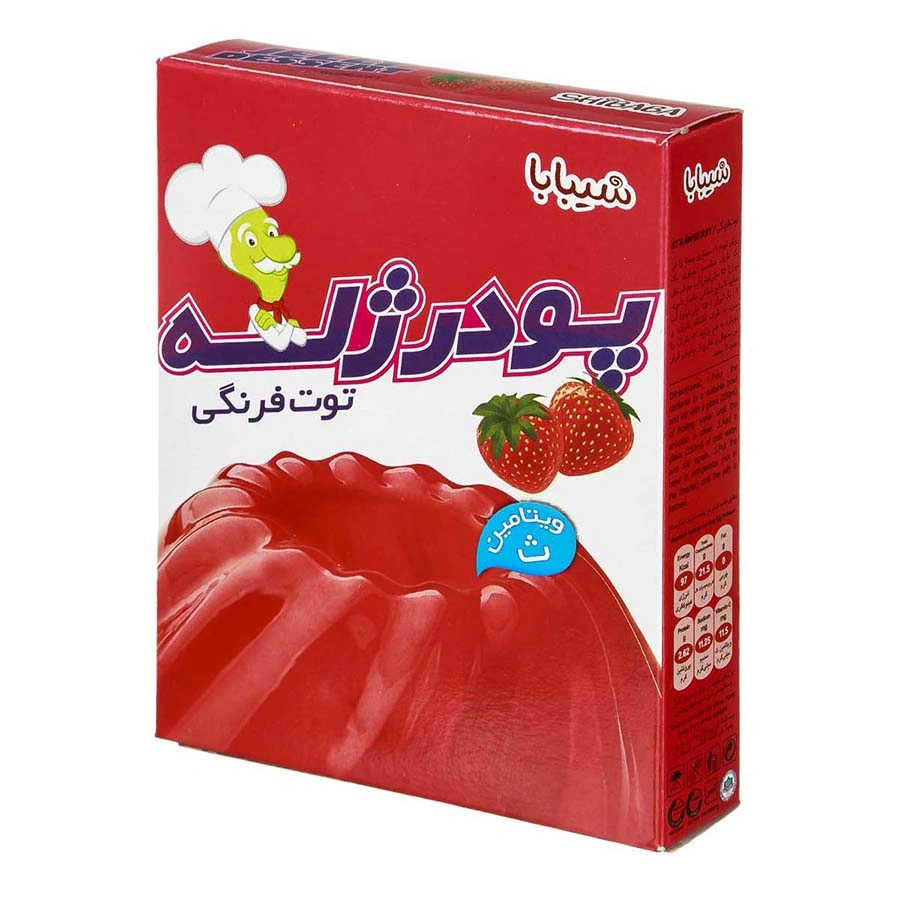 پودر ژله 100گرم توت فرنگی شیبابا