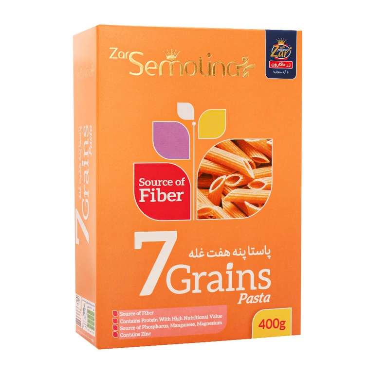ماکارونی فرمی پنه هفت غله 400گ زر سمولینا