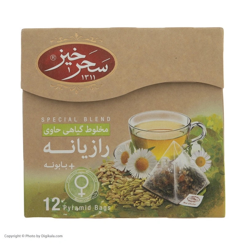 دمنوش مخلوط گیاهی رازیانه + بابونه 12عددی سحرخیز