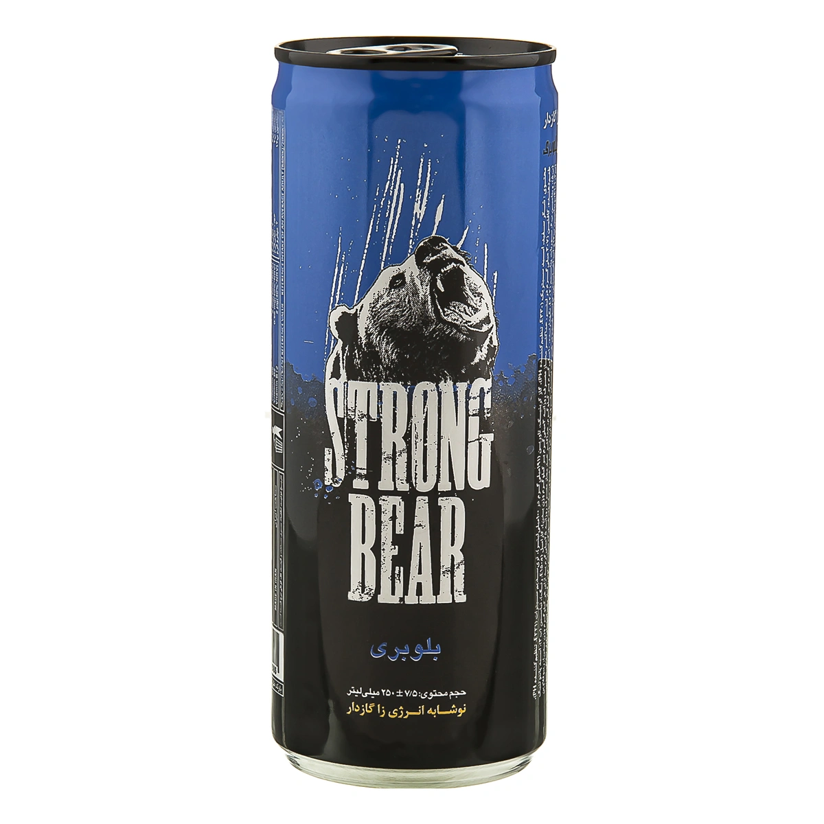 نوشابه انرژی زا گازدار بلوبری 250 میلی استرانگ بر