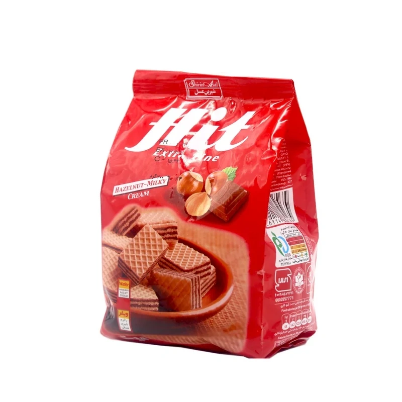 ویفر با کرم شیری فندقی پاکتی هیت شیرین عسل