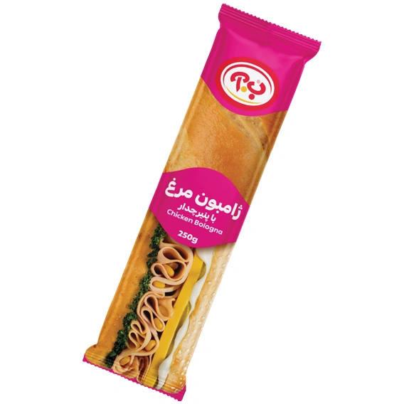 ساندویچ ژامبون مرغ با پنیر چدار ب آ