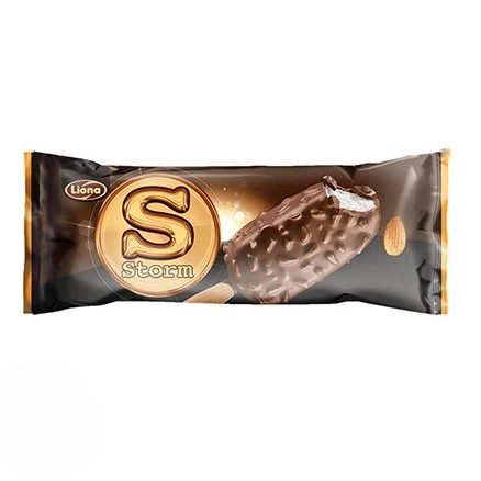 بستنی وانیلی روکش کاکائو بادام استورم شیرین عسل