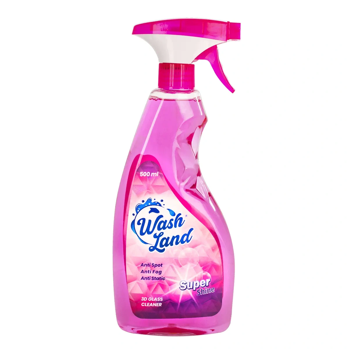شیشه شوی صورتی سوپر شاین 500میل واش لند