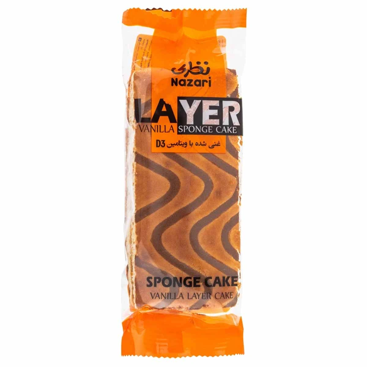 کیک اسفنجی دولایه کرم کاکائو D3 شفاف نظری