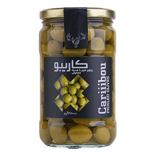 زیتون شور باهسته680 گرم کاریبو