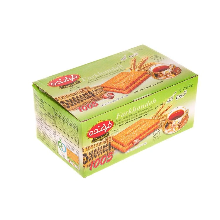 بیسکویت پذیرایی هل و کنجد 500گ فرخنده