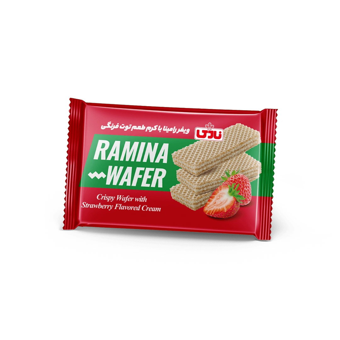 ویفر رامینا 45گ با کرم توت فرنگی