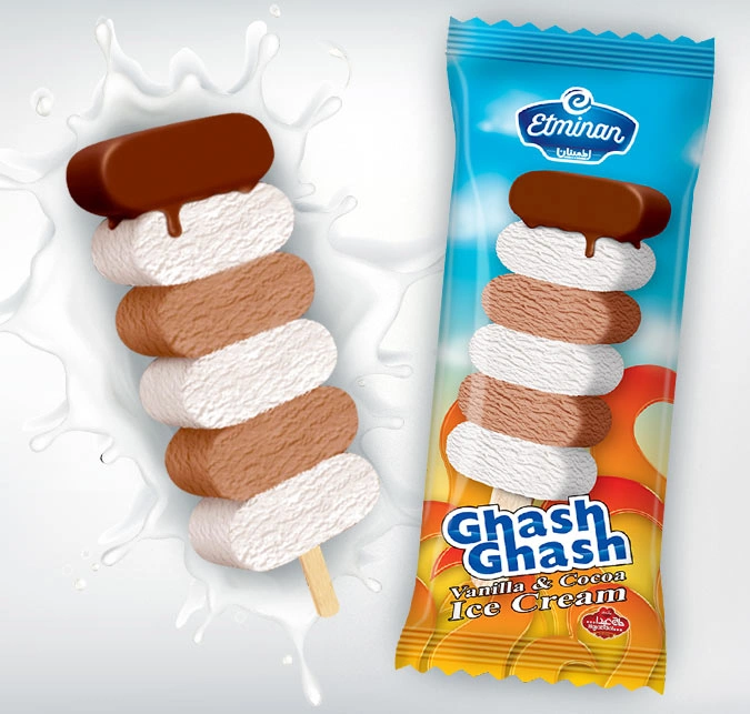 بستنی وانیل کاکائویی قاش قاش اطمینان