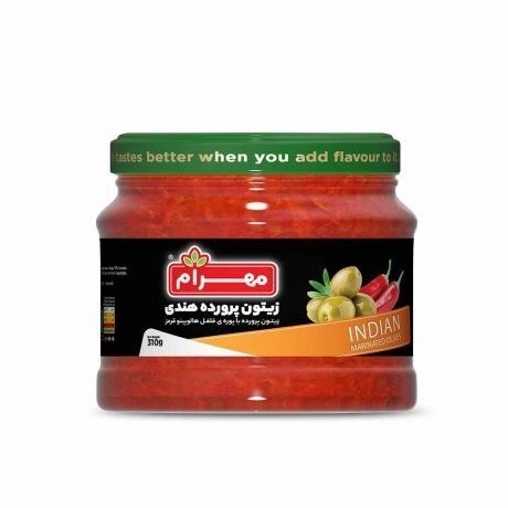 زیتون پرورده با سس چیلی310گرم مهرام