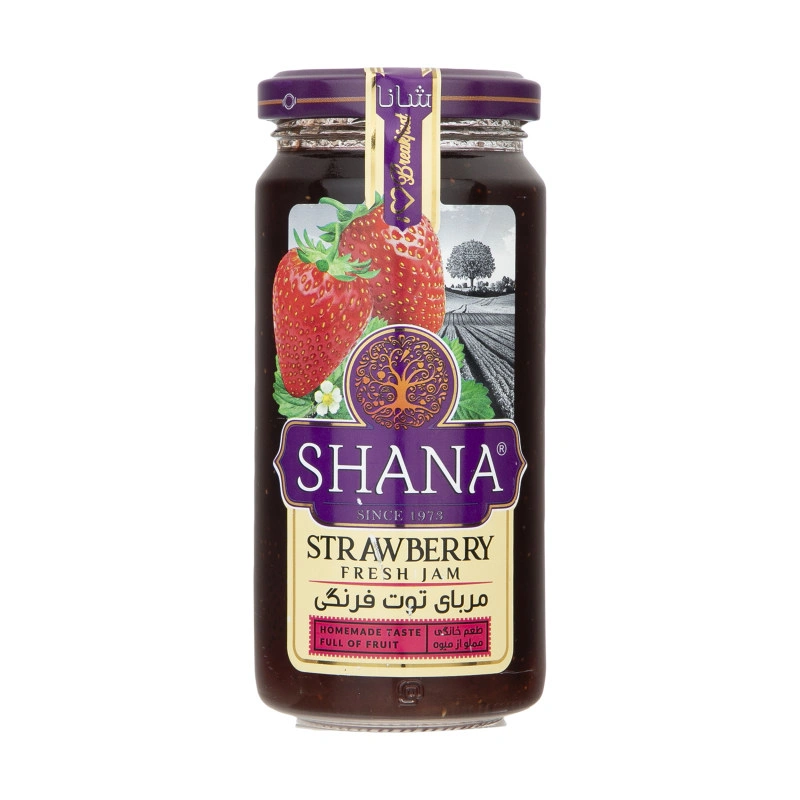 مربا توت فرنگی شیشه 310گ شانا