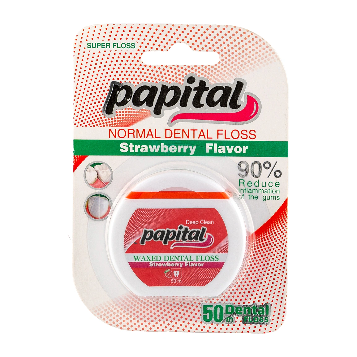 نخ دندان 50متری طعم توت فرنگی پاپیتال