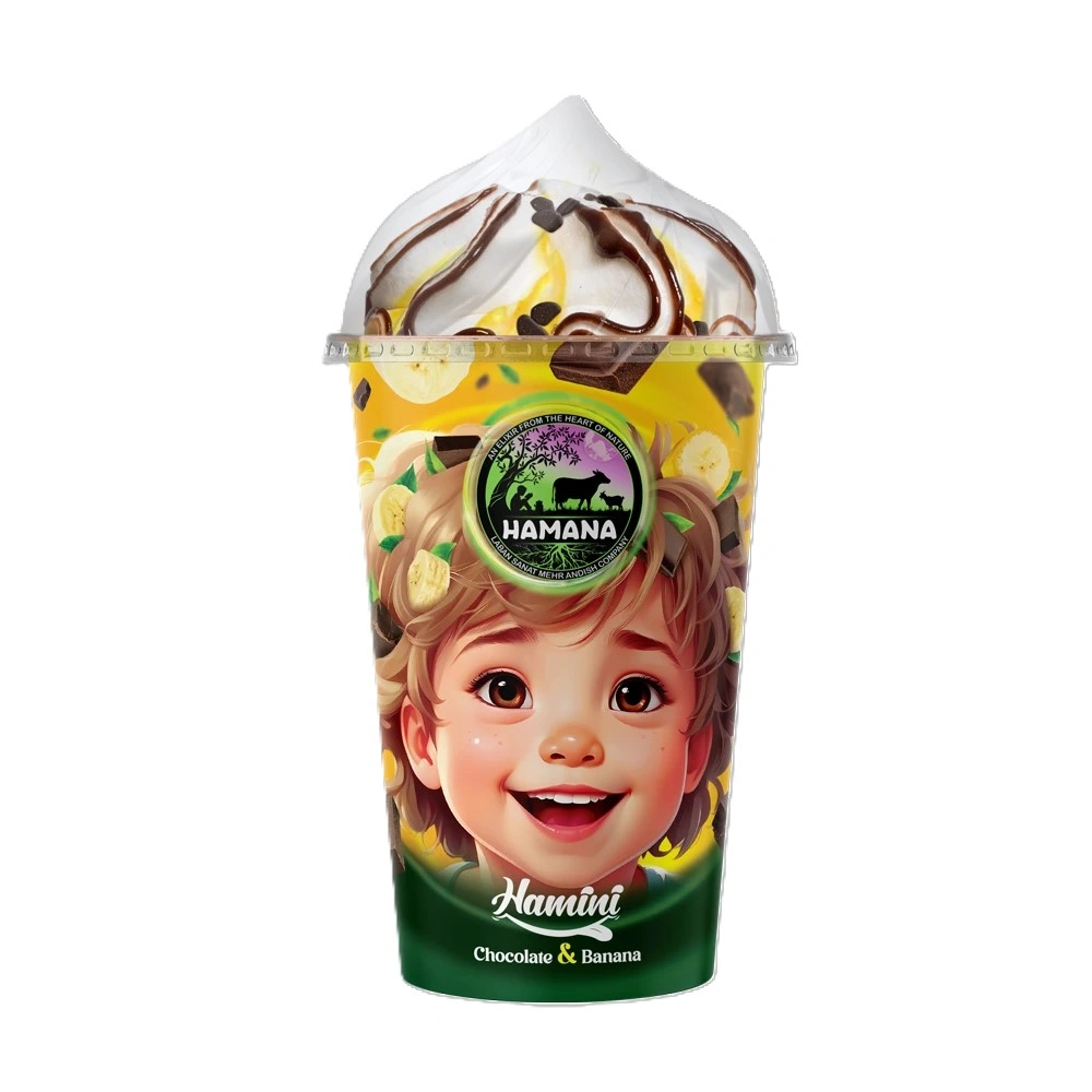 بستنی لیوانی موز شکلات هامانا