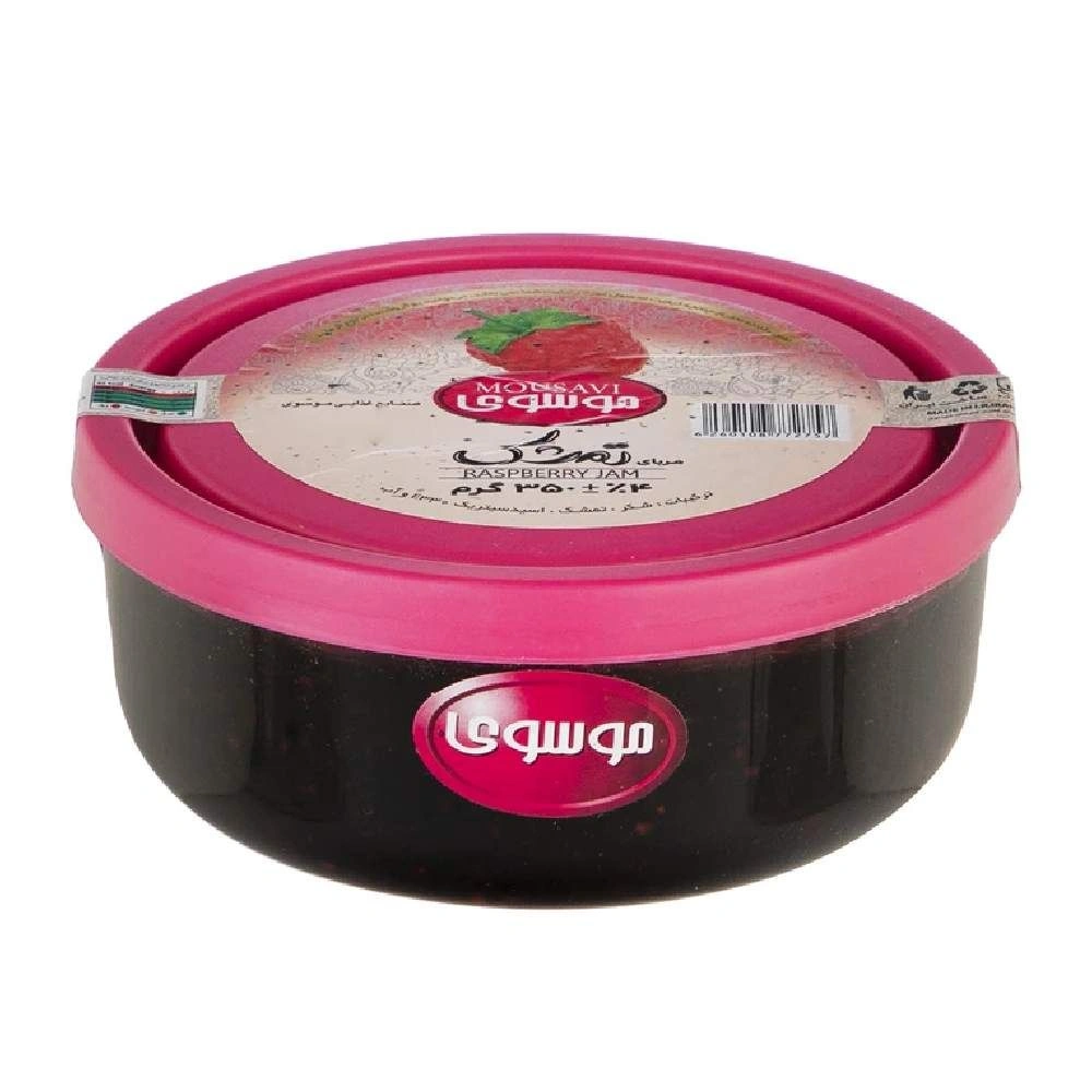 مربای تمشک شیشه 350گرم موسوی