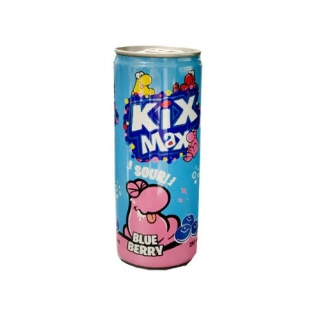 نوشابه گازدار قوطی باطعم بلوبری کیکس مکس