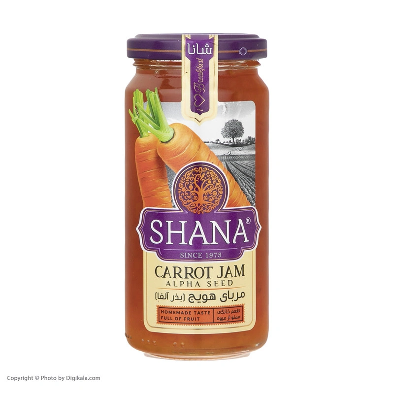مربای هویج شیشه 305گرم شانا