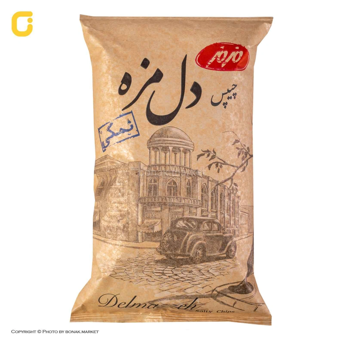 چیپس سنتی دل مزه ساده نمکی 180گ مزمز