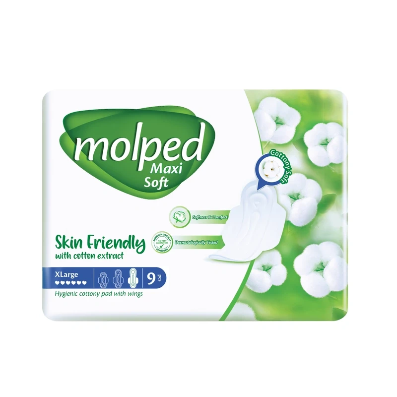 نوار بهداشتی نیمه ضخیم ویژه پنبه ای XL مولپد