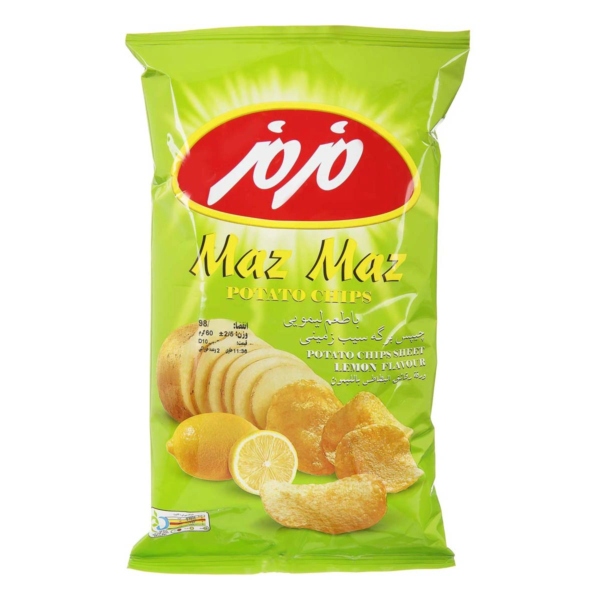 چیپس لیمویی متوسط 60 گرم مزمز