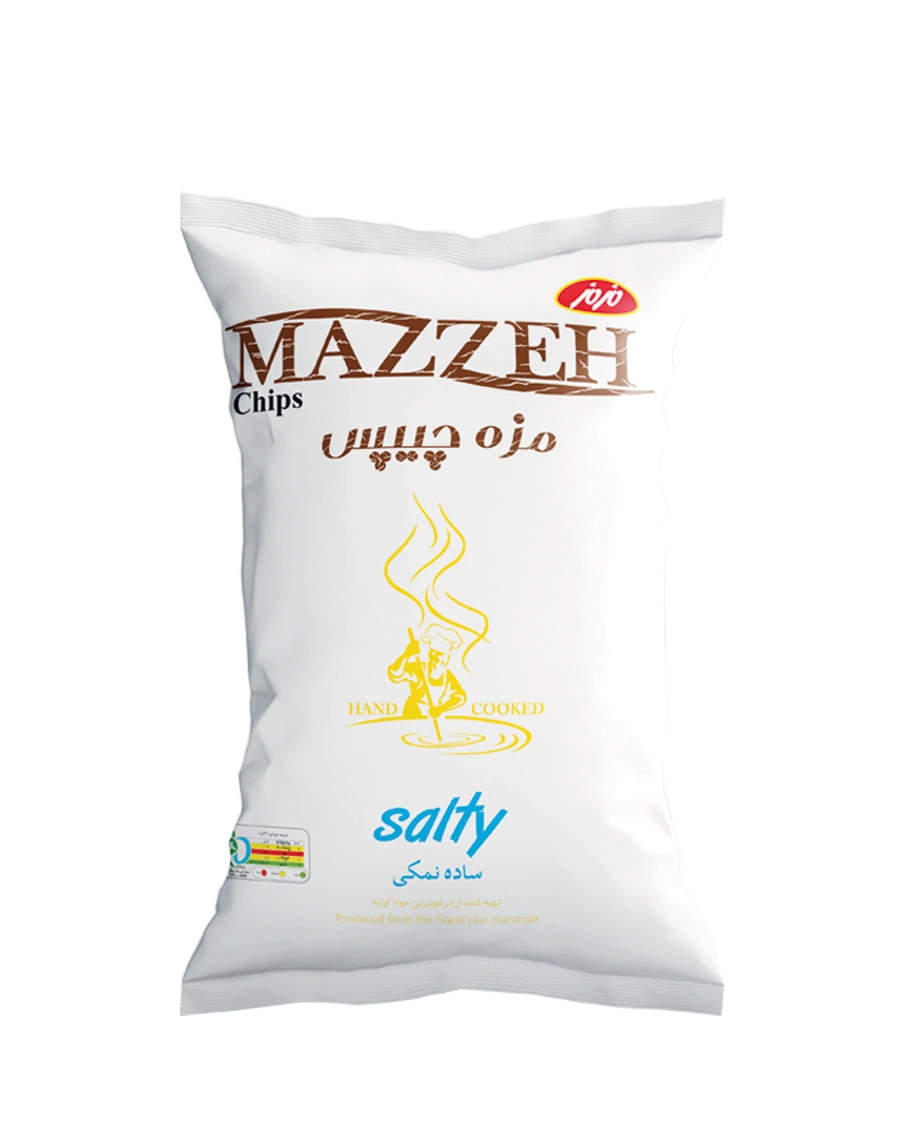 مزه چیپس متوسط ساده نمکی 70 گرم مزمز