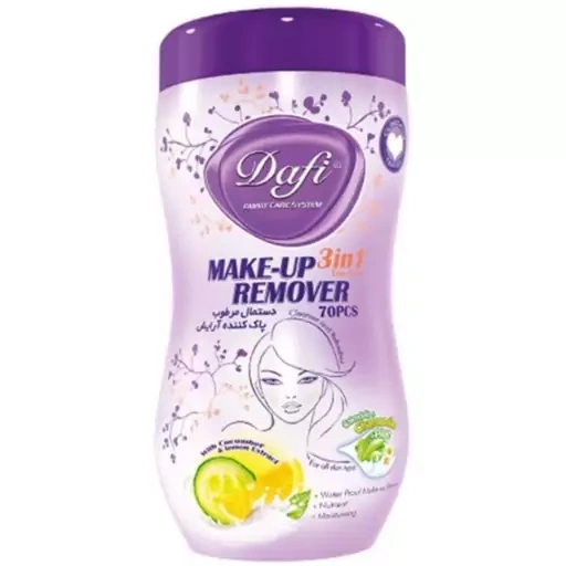 دستمال مرطوب آرایشی 70برگ دافی